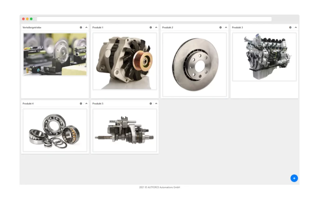 Test sample management of the autfactory software